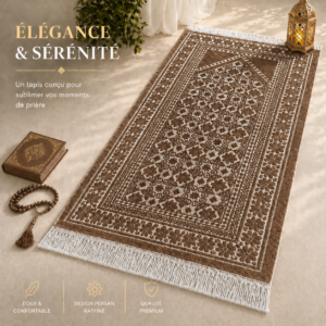 Le tapis de prière Luxe Persan marron Sajadah.