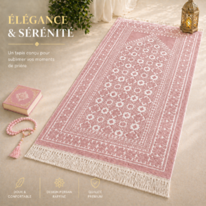 Le tapis de prière Luxe Persan rose Sajadah.