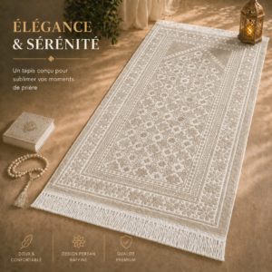 Le tapis de prière Luxe Persan beige Sajadah.