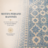 Zoom sur les broderies du tapis de prière Luxe Persan bleu Ciel Sajadah.