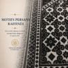 Zoom sur les broderies du tapis de prière Luxe Persan noir Sajadah.