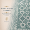 Zoom sur les broderies du tapis de prière Luxe Persan vert Sajadah.