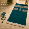 Le tapis de prière Luxe Mecquois bleu Turquoise Sajadah.