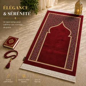 Le tapis de prière Luxe Ottoman rouge Sajadah.