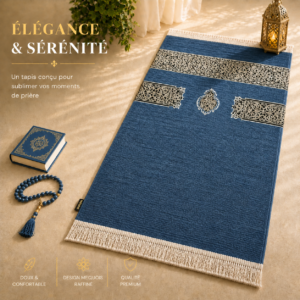 Le tapis de prière Mecquois bleu Sajadah.