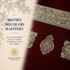 Zoom sur les broderies du tapis de prière Luxe Mecquois rouge Sajadah.