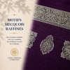 Zoom sur les broderies du tapis de prière Luxe Mecquois violet Sajadah.