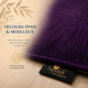 Zoom sur l'épaisseur du tapis de prière Luxe Mecquois violet Sajadah.