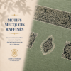 Zoom sur les broderies du tapis de prière Luxe Mecquois vert Amande Sajadah.
