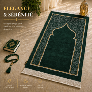 Le tapis de prière Luxe Ottoman vert Sajadah.
