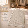 Le tapis de prière épais blanc Ivoire Sajadah en forme de coquillage.