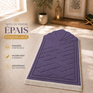 Le tapis de prière épais Coquillage violet Sajadah.