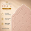 Zoom sur le design matelassé du tapis de prière épais Dôme rose Pâle Sajadah.