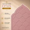 Zoom sur le design matelassé du tapis de prière épais Dôme rose Poudre Sajadah.