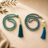 Les tasbihs proposés dans le coffret tapis de prière bleu Turquoise Sajadah.