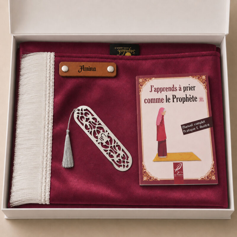 La collection de coffret de tapis de prière enfant pour fille Sajadah.