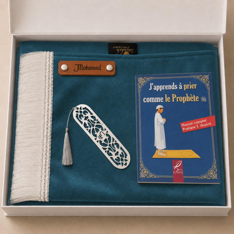La collection de coffret de tapis de prière enfant pour garçon Sajadah.
