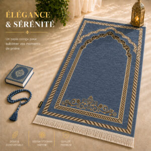 Le tapis de prière Luxe Ottoman Royal bleu Sajadah.
