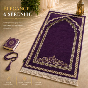 Le tapis de prière Luxe Ottoman Royal violet Sajadah.