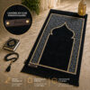 Le tapis de prière Luxe Ottoman noir Sajadah avec sa personnalisation en cuir véritable couleur chocolat