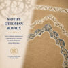 Zoom sur les broderies du tapis de prière Luxe Ottoman Royal beige Chatain Sajadah.