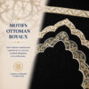 Zoom sur les broderies du tapis de prière Luxe Ottoman Royal noir Sajadah.