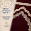Zoom sur les broderies du tapis de prière Luxe Ottoman Royal rouge Sajadah.