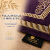 Zoom sur l'épaisseur du tapis de prière Luxe Ottoman Royal violet Sajadah.