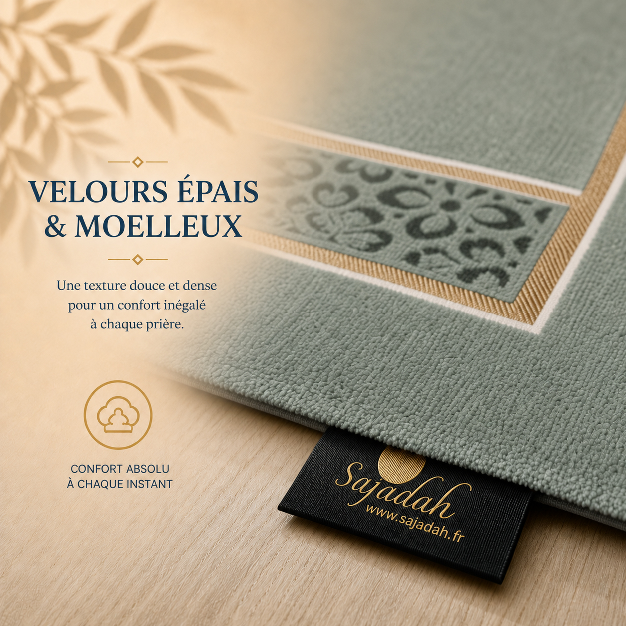 Tapis de prière Luxe Ottoman gris Vert